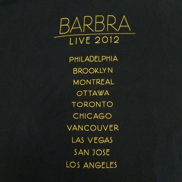 Barbra Streisand Live 2012 Tour black Tee Size 2XL but runs smaller - Picture 7 of 8
